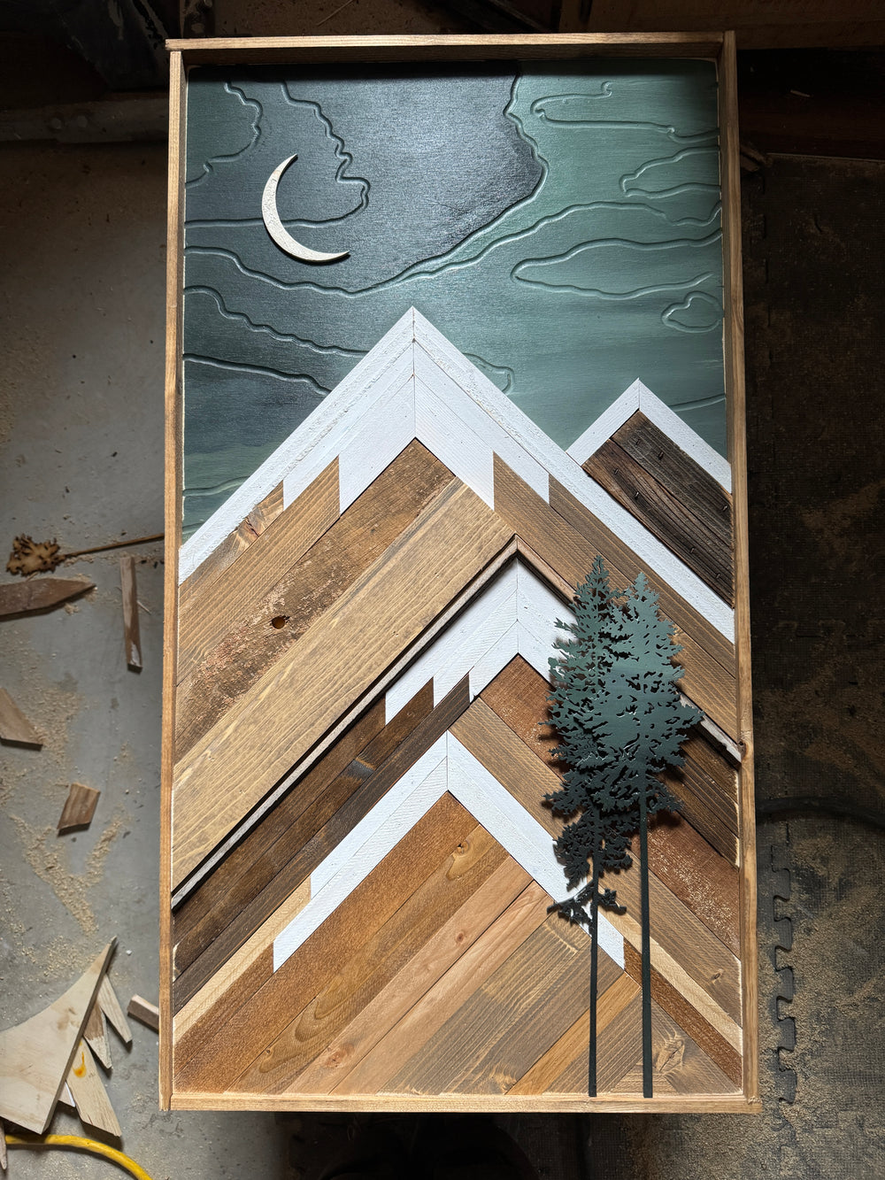 Green night sky 36x20