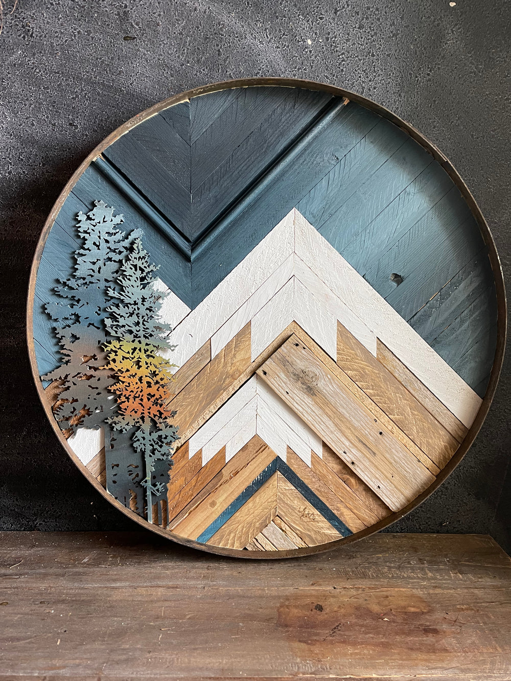 Rainbow Trees Mountain Round